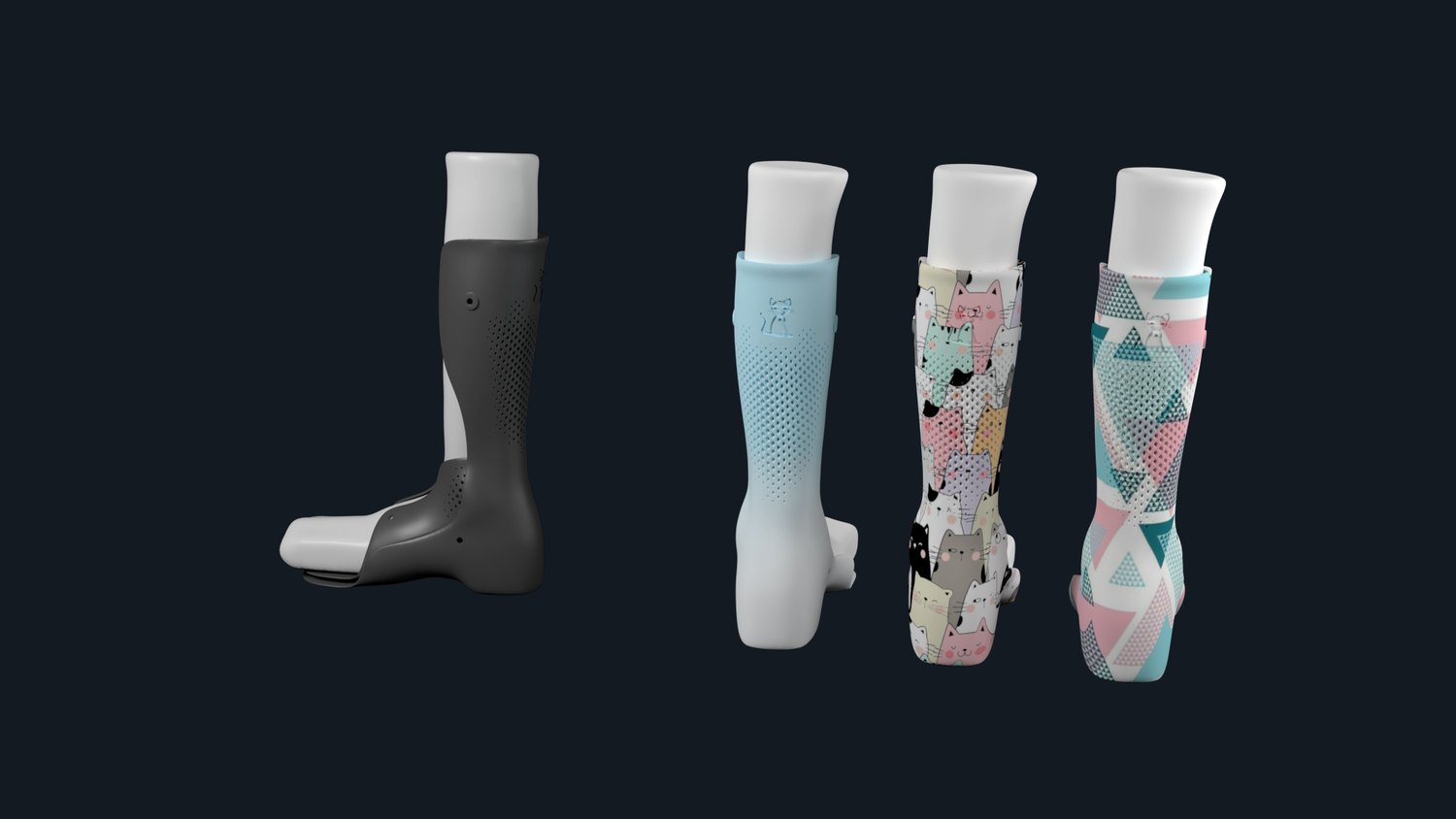 Rigid AFO shell — colourway variants