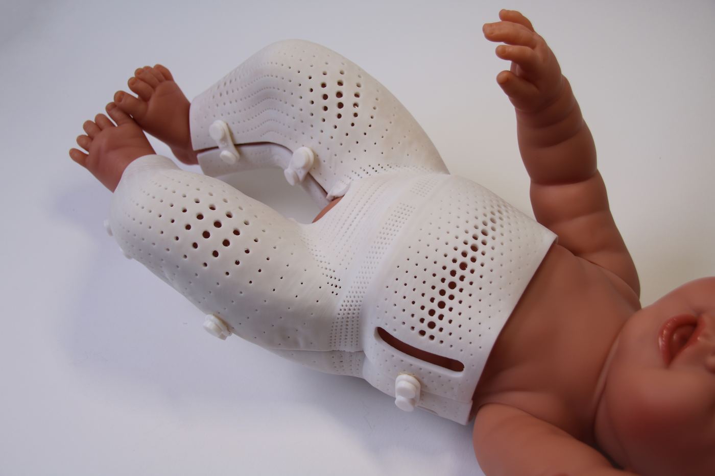 Hipcare prototype on infant model