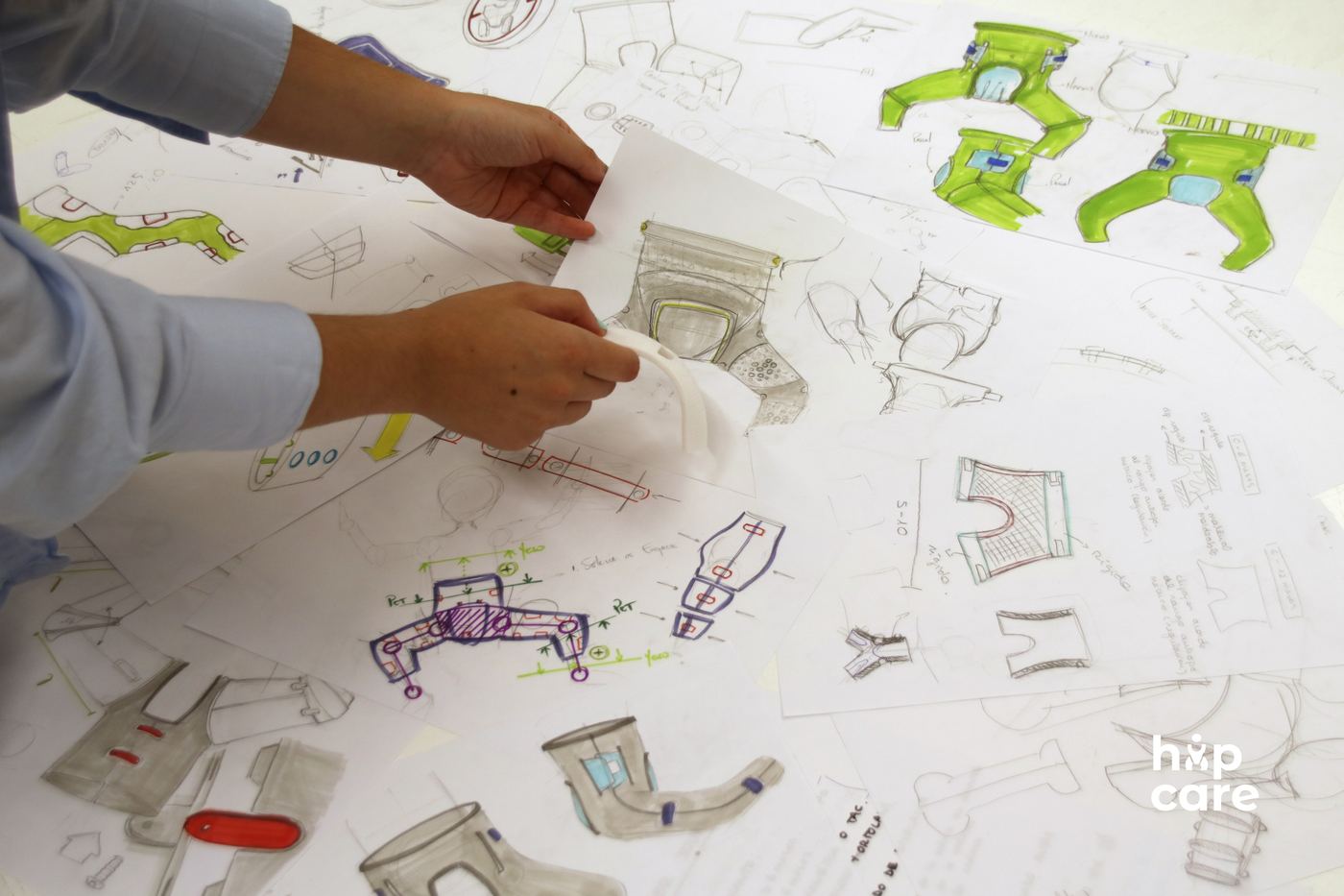 Hipcare design sketches